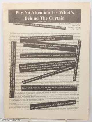 Cat.No: 347178 Pay No Attention To What's Behind The Curtain (GOCD/ZINE - issue 1