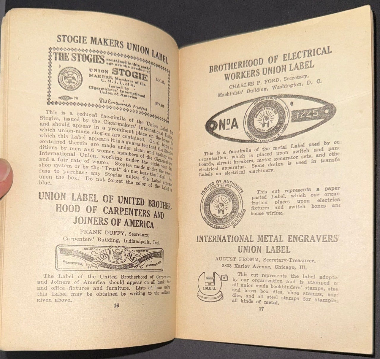 Manufacturers using labels of unions affiliated with the Union Label ...