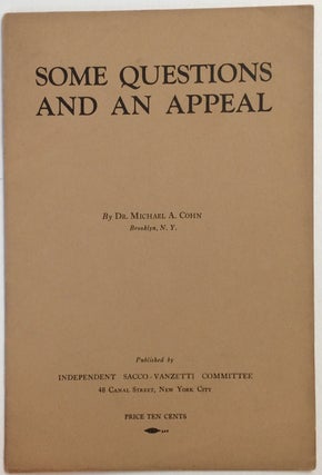 Cat.No: 34733 Some questions and an appeal. Michael A. Cohn