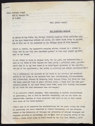 Cat.No: 347490 Barbara Siegel... FOR: Albert Podell. For Immediate Release [press release...