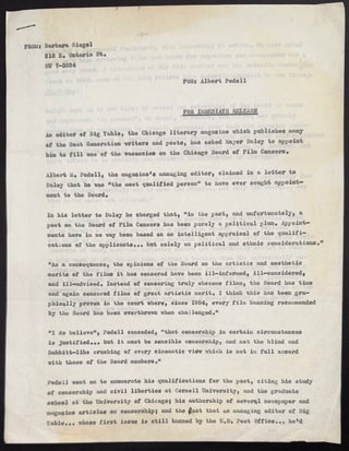 Cat.No: 347490 Barbara Siegel... FOR: Albert Podell. For Immediate Release [press release...