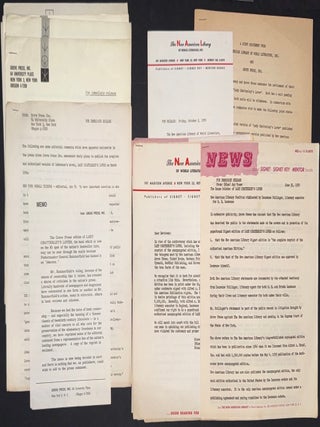 Cat.No: 347500 [Group of 14 documents issued amidst competing efforts by Grove Press and...