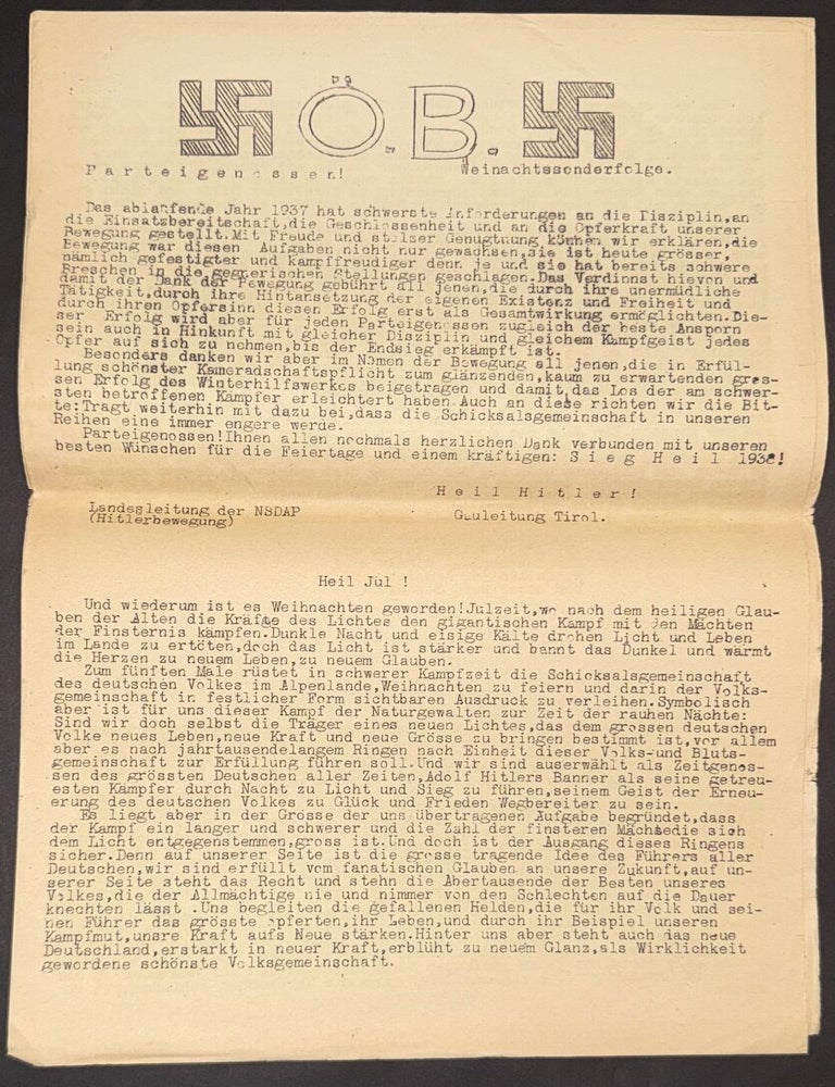Cat.No: 347531 &Ouml;.B. [&Ouml;sterreichischer Beobachter]. Weinachtssonderfolge