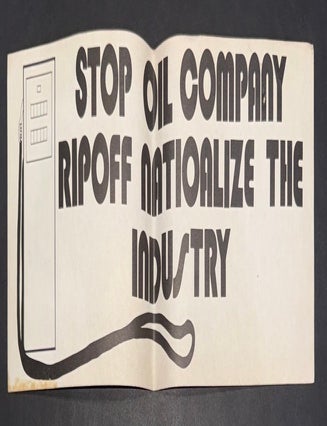 Cat.No: 347608 Stop oil company ripoff natioalize [sic] the industry [bumper sticker]
