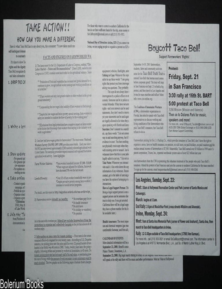 Cat.No: 347840 [Five Boycott Taco Bell handbills]