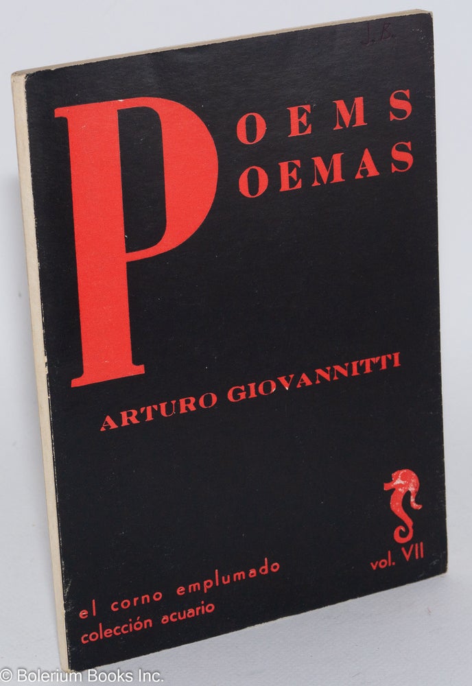 Cat.No: 34791 Poems/Poemas. Traducción, Agustí Bartra. Arturo Giovannitti.