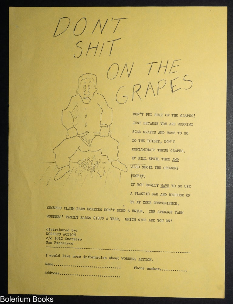 Cat.No: 347961 Don't Shit on the Grapes [handbill