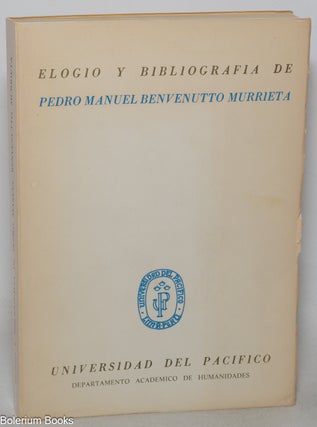 Cat.No: 348082 Elogio y bibliografia de Pedro Manuel Benvenutto Murrieta