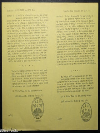Cat.No: 348110 IWW Relief Fund for the Kentucky Miners [handbill