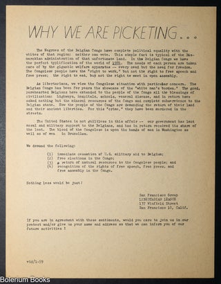 Cat.No: 348112 Why We Are Picketing... [handbill