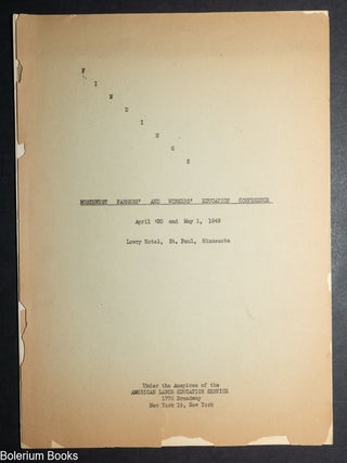 Cat.No: 348388 Findings, Northwest Farmers' and Workers' Education Conference,...