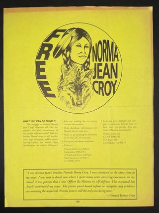Cat.No: 348425 Free Norma Jean Croy [handbill]. Norma Jean Croy