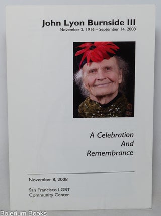 Cat.No: 348562 John Lyon Burnside III, November 2, 1916 - September 14, 2008 [memorial...