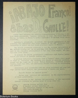 Cat.No: 348703 Abajo Franco! abas DeGaulle! [handbill