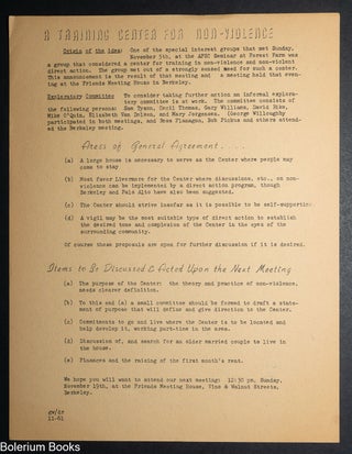Cat.No: 348713 A training center for non-violence [handbill