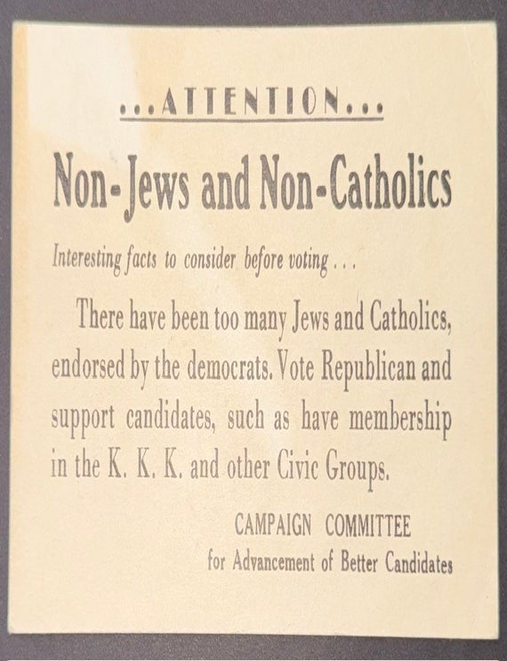 Cat.No: 348920 Attention - Non-Jews and Non-Catholics. Interesting facts to consider before