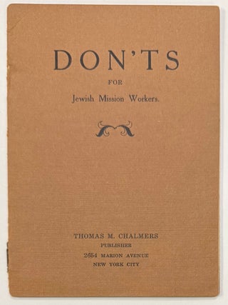 Cat.No: 349185 Don'ts for Jewish Mission Workers