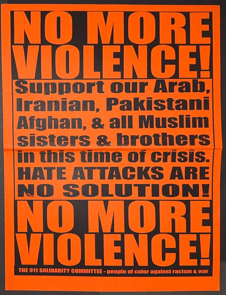 Cat.No: 349252 No more violence! Support our Arab, Iranian, Pakistani, Afghan & all Muslim sisters and brothers in this time of crisis. Hate attacks are no solution! [poster]