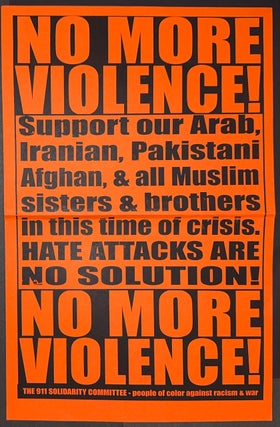 Cat.No: 349252 No more violence! Support our Arab, Iranian, Pakistani, Afghan & all...