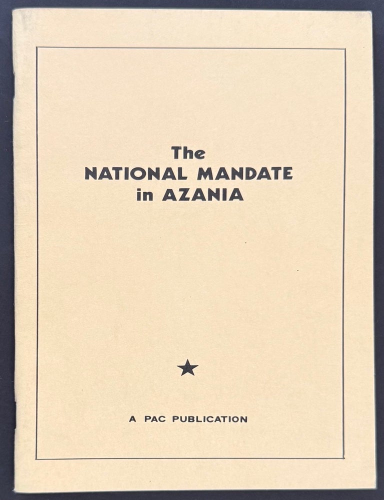 Cat.No: 349416 The National Mandate in Azania