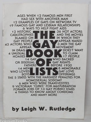 Cat.No: 349580 Advertisement for two books: Lesbian Lists by Dell Richards & The Gay...