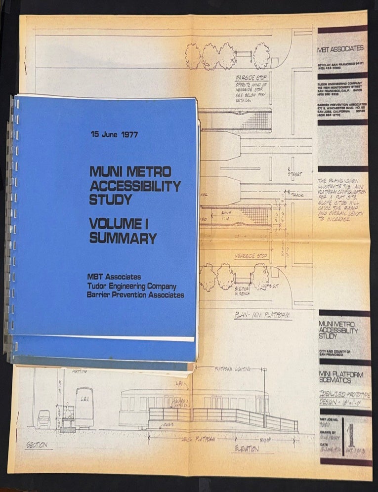 Cat.No: 349629 Muni Metro Accessibility Study [three volumes, plus blueprints]