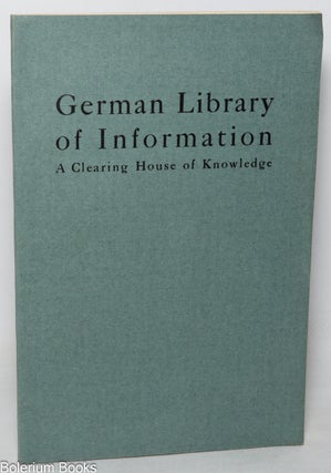 Cat.No: 349643 German Library of Information: A Clearing House of Knowledge