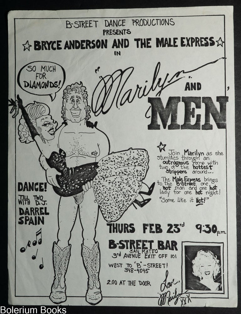 Cat.No: 349884 B-Street Dance Productions Presents Bryce Anderson and The Male Express in: "Marilyn and Men" [flyer]
