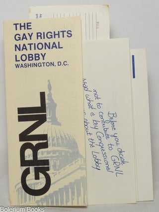 Cat.No: 349891 GRNL: Gay Rights National Lobby, Washington, D.C. [brochure