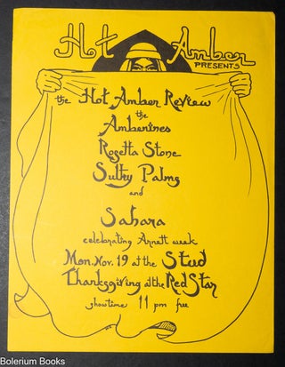Cat.No: 350094 Hot Amber Presents...Celebrating Arnett Week [handbill