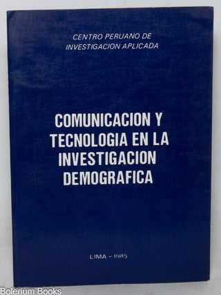 Cat.No: 350122 Comunicacion y tecnologia en la investigacion demografica
