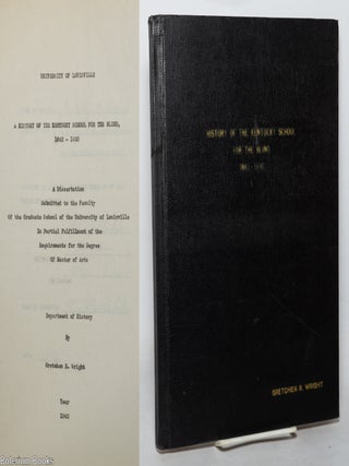 A history of the Kentucky School for the Blind, 1842-1930
