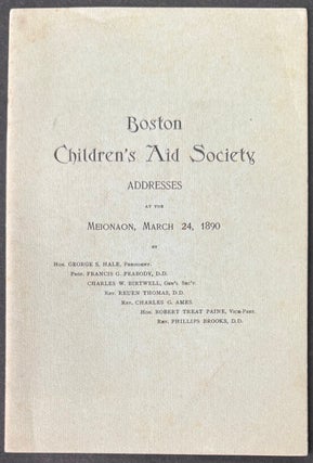 Cat.No: 350176 Boston Children's Aid Society: Addresses at the Meionaon, March 24, 1890