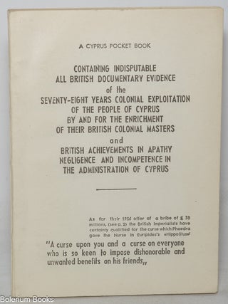 Cat.No: 350464 A Cyprus pocket book containing indisputable all British documentary...