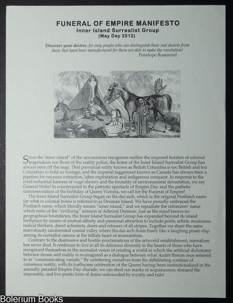 Cat.No: 350722 Funeral of Empire Manifesto / Inner Island Surrealist Group (May Day 2012) [handbill]