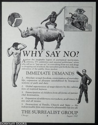 Cat.No: 350724 Why Say No? [handbill