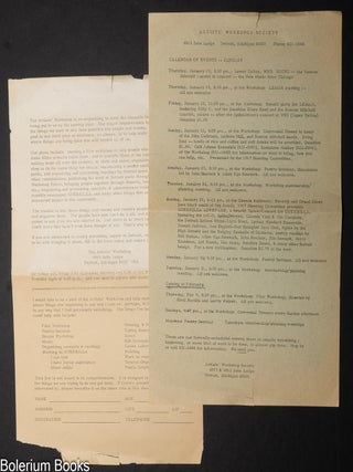 Cat.No: 350732 Artists' Workshop Society [two mimeograph sheets