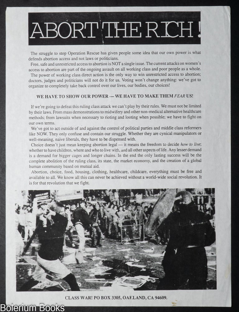 Cat.No: 350770 Abort the Rich! [handbill]