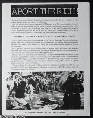 Cat.No: 350770 Abort the Rich! [handbill