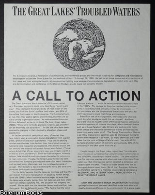 Cat.No: 350773 The Great Lakes troubled waters / a call to action [handbill