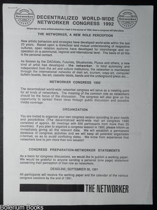 Decentralized World-Wide Networker Congress 1992