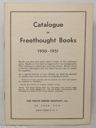 Catalogue of freethought books, 1950 - 1951