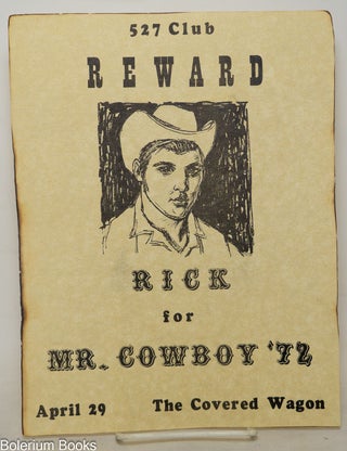 Cat.No: 350833 527 Club. Reward: Rick for Mr. Cowboy '72. April 29, the Covered...
