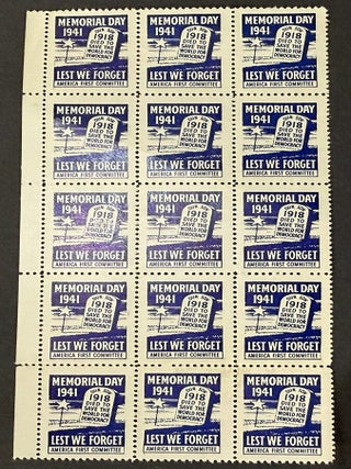 Memorial Day 1941 / Lest we forget [block of 15 stamps]