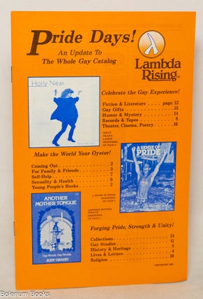 Cat.No: 350967 Pride Days! an update to the Whole Gay Catalog. Lambda Rising