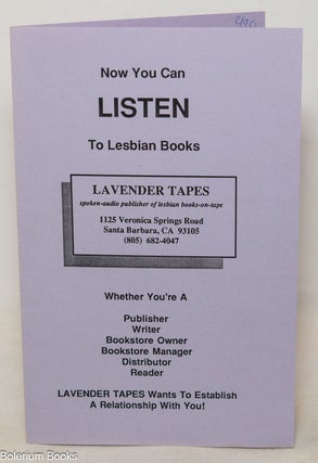 Cat.No: 350984 Now You Can Listen to Lesbian Books: Lavender Tapes [brochure