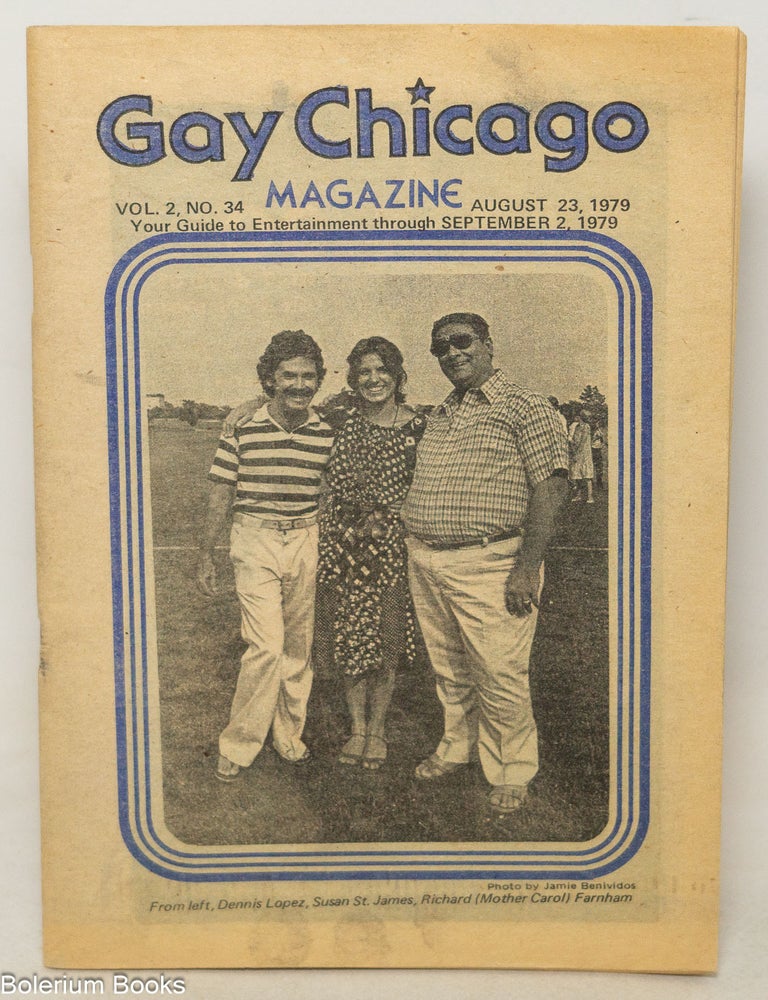 Cat.No: 351001 Gay Chicago Magazine: vol. 2, #34, Aug. 23 - Sept. 2, 1979