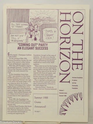 Cat.No: 351008 On the Horizon: vol. 1, #1, Summer 1988