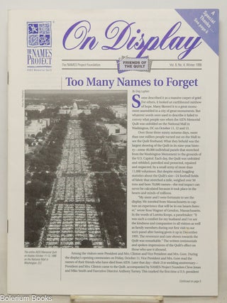 On Display: the NAMES Project newsletter; vol. 9, #4, Winter 1996: Too many names to forget