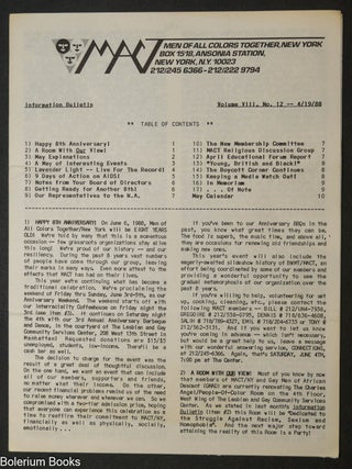 MACT: Men of All Colors Together information bulletin: vol. 8, #12, April 19, 1988